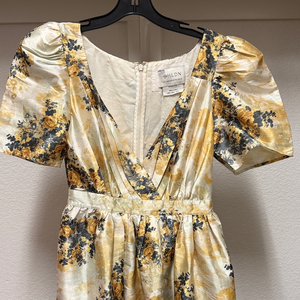 BHLDN Aurora Puff-Sleeve Taffeta Maxi Dress - Picture 4 of 11